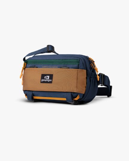 BOLSA POCHETE GALAPAGOS CAMALEÃO 2.0 MARINHO E CARAMELO