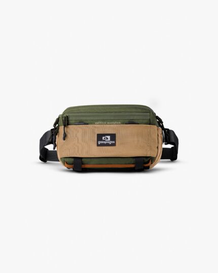 BOLSA POCHETE GALAPAGOS CAMALEÃO 2.0 VERDE E CAQUI
