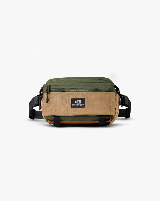 BOLSA POCHETE GALAPAGOS CAMALEÃO 2.0 VERDE E CAQUI
