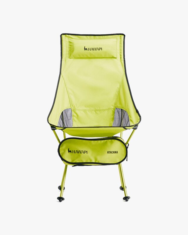 Cadeira Moon Chair Alumínio Atacama com Encosto de Cabeça Ultraleve Verde Limão e Preto Hawapi