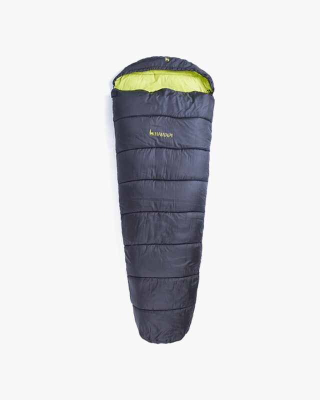 Saco de Dormir Qiwa Preto e Verde Limão Hawapi