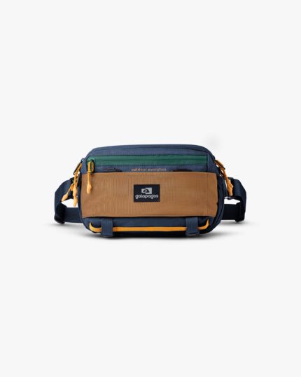 BOLSA POCHETE GALAPAGOS CAMALEÃO 2.0 MARINHO E CARAMELO