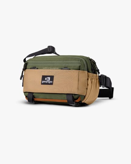 BOLSA POCHETE GALAPAGOS CAMALEÃO 2.0 VERDE E CAQUI